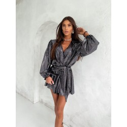 KOMBINEZON BŁYSZCZĄCY SREBRNY