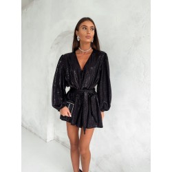 KOMBINEZON BŁYSZCZĄCY- CZARNY