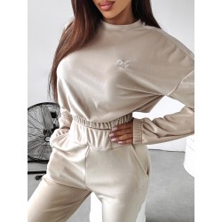 KOMPLET DRES WELUROWY HAFT...