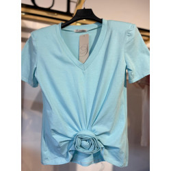 T-SHIRT Z RÓŻA NIEBIESKI