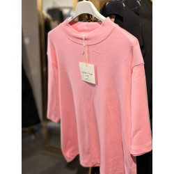 T-SHIRT OVERSIZE PUDROWY RÓŻ
