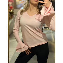 BLUZKA RKAW FALBANKA RÓŻ