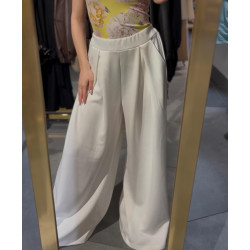 SZEROKIE SPODNIE DRESOWE BIAŁE