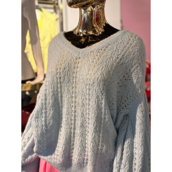 SWETEREK OZDOBNE PLECY BŁĘKIT