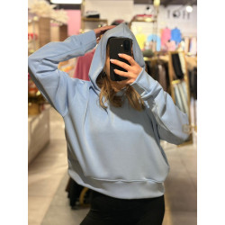 BLUZA Z KIESZENIAMI BŁĘKIT