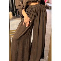 SPODNIE WISKOZA BRĄZ