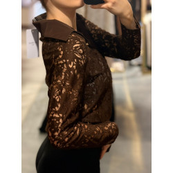 KOSZULA KORONKA BRĄZ